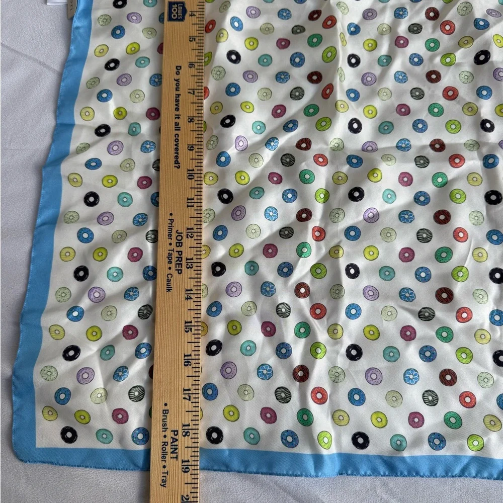 Larioseta x‎ Barbieri Women's 100% Silk Square Scarf Doughnuts Italy Baker